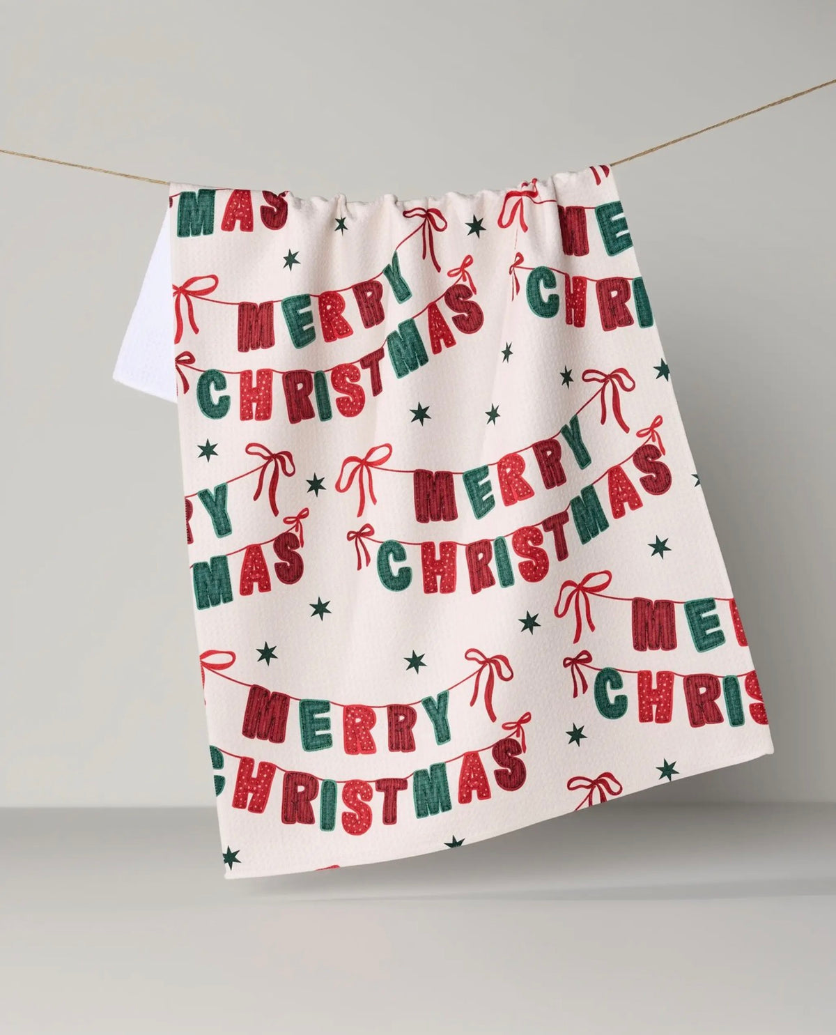 CHRISTMAS BANNER GEOMETRY TEA TOWELS