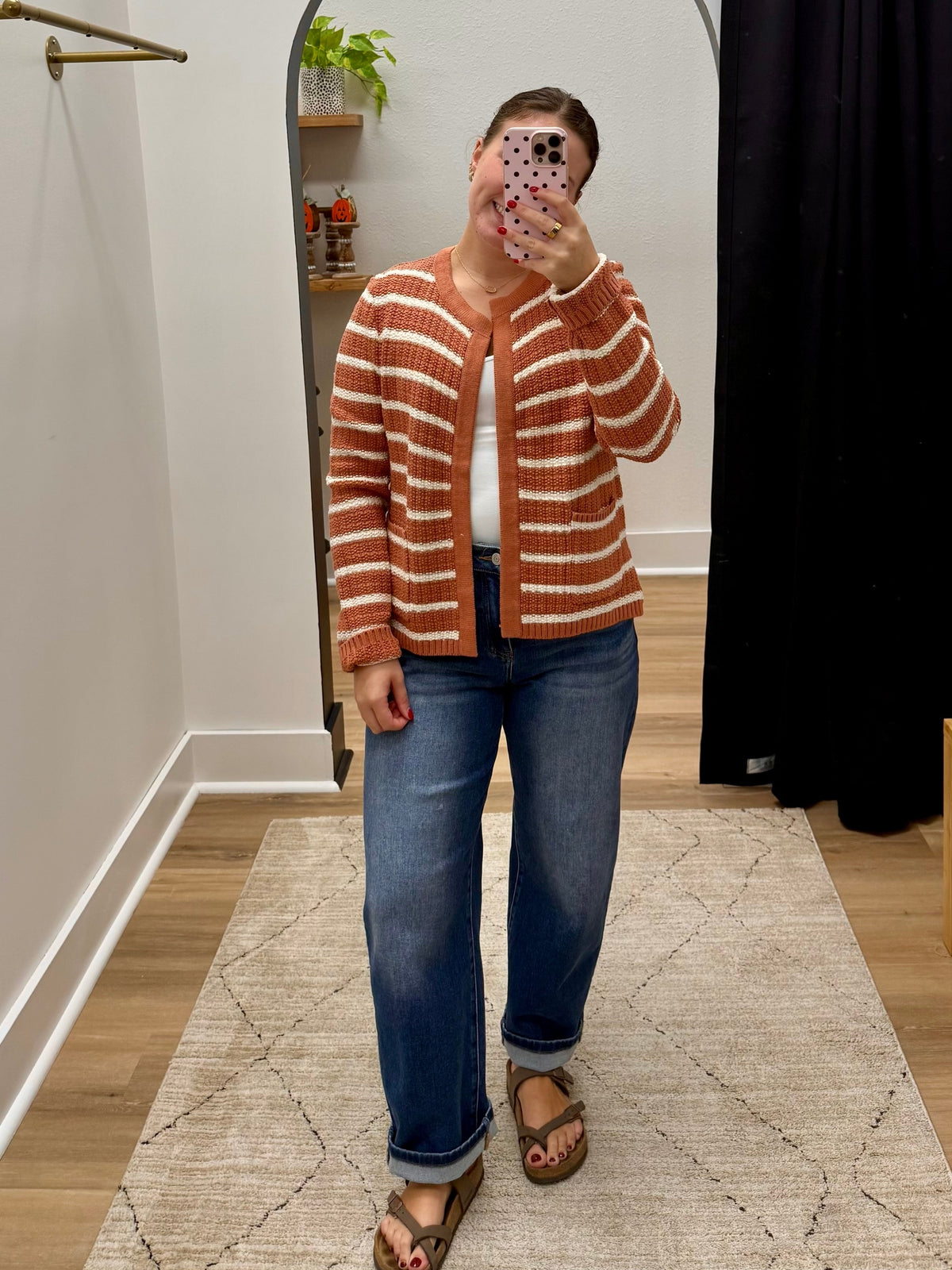 THE CARRIE KNIT OPEN CARDIGAN - terracotta