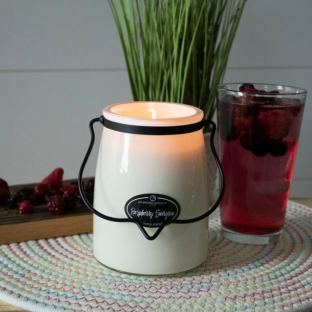 MILKHOUSE 22OZ. BUTTER JAR CANDLE - Raspberry Sangria