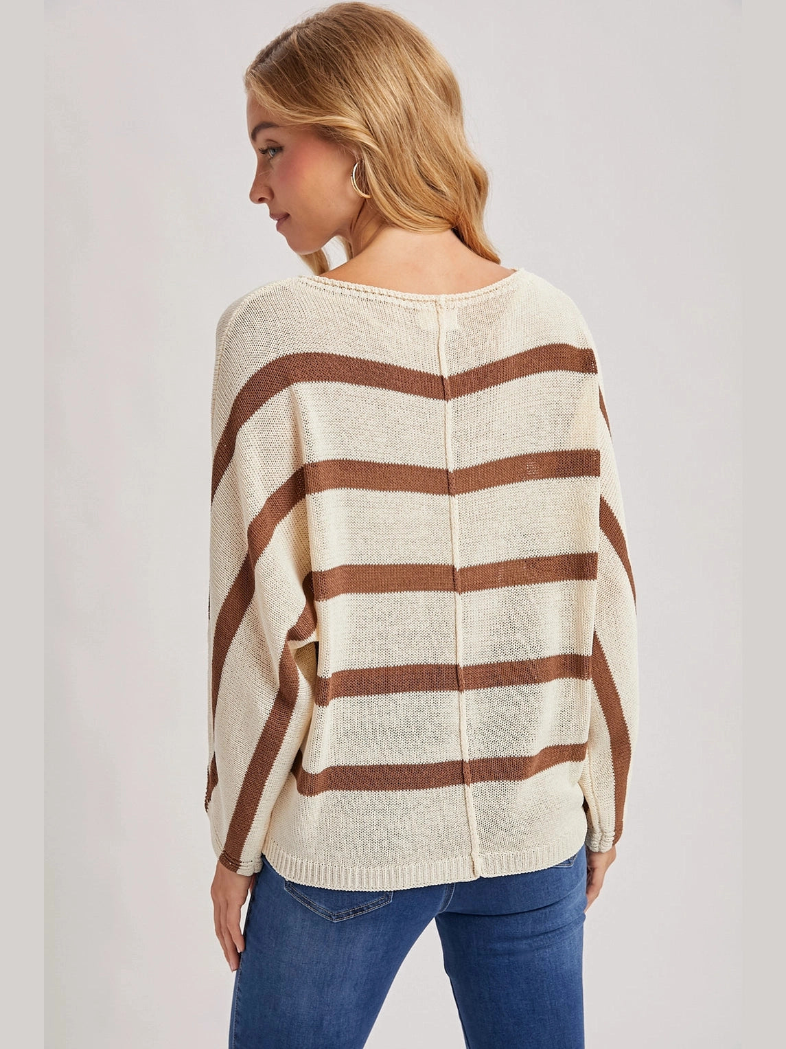 THE BENTLEY SHEER OVERSIZED KNIT DOLMAN -cocoa