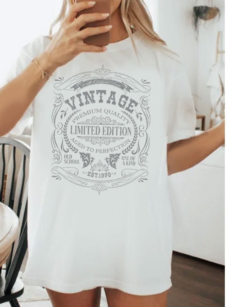 THE VINTAGE AGED TO PERFECTION GRAPHIC TEES - 3 colors