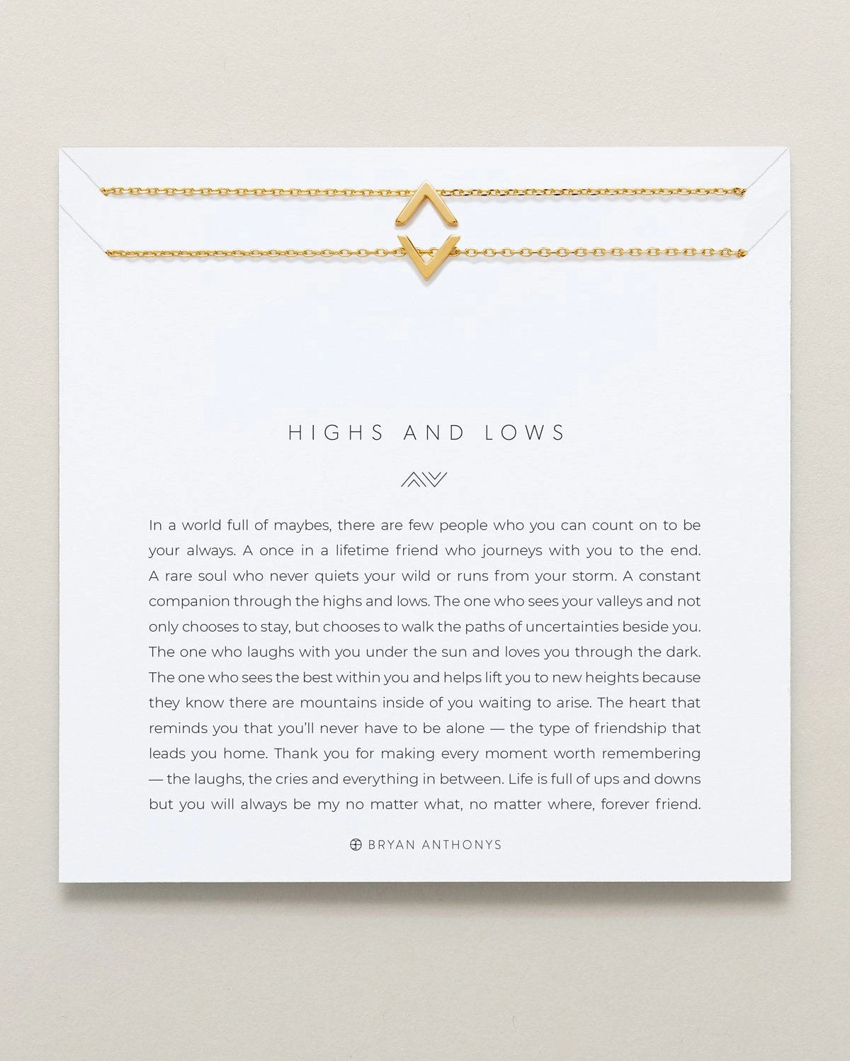 BRYAN ANTHONYS HIGHS & LOWS NECKLACES- 2 finishes
