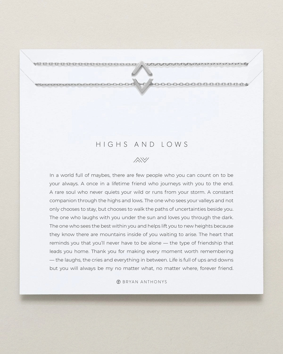 BRYAN ANTHONYS HIGHS & LOWS NECKLACES- 2 finishes