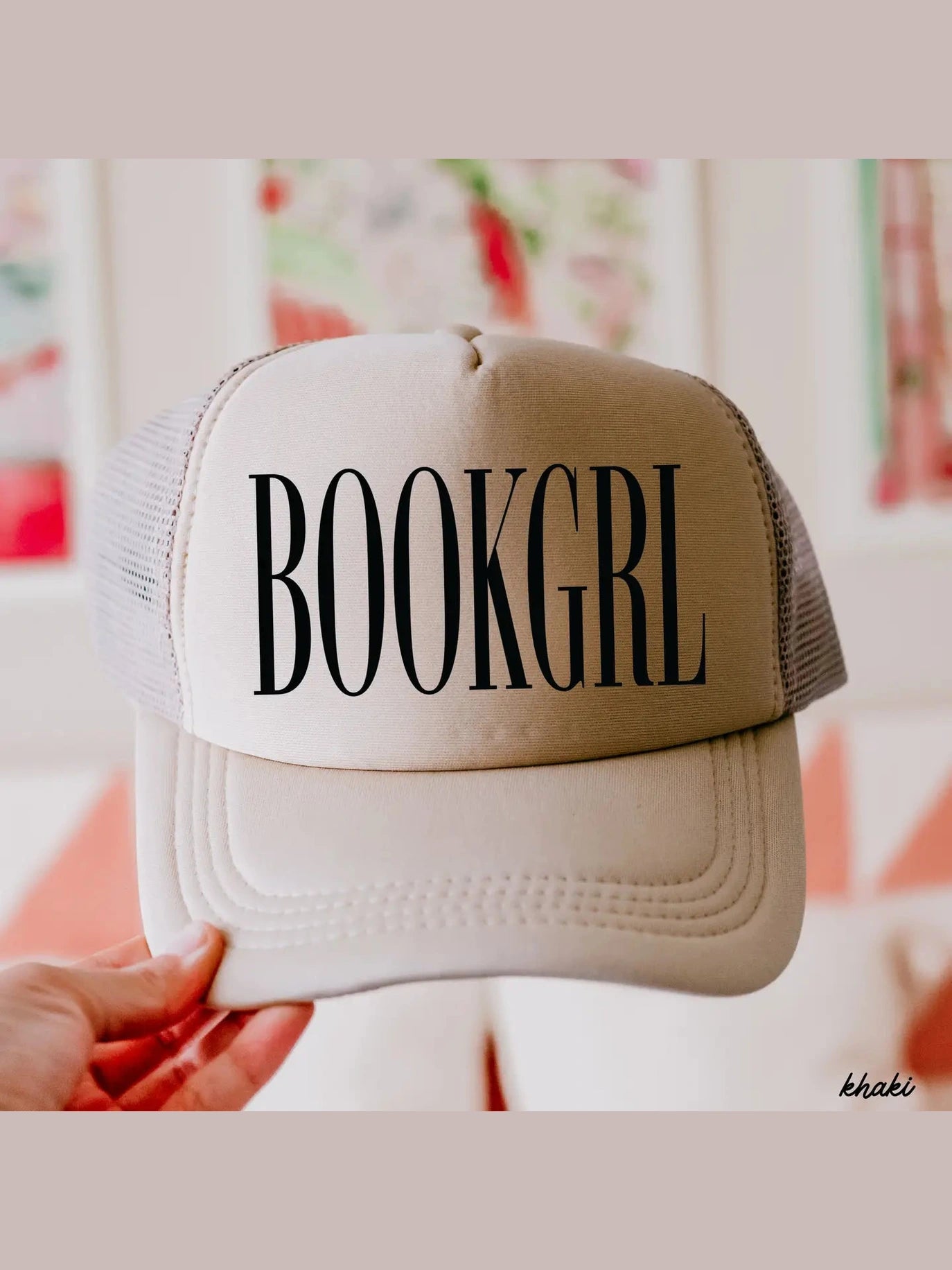 BOOKGRL TRUCKER HAT - tan