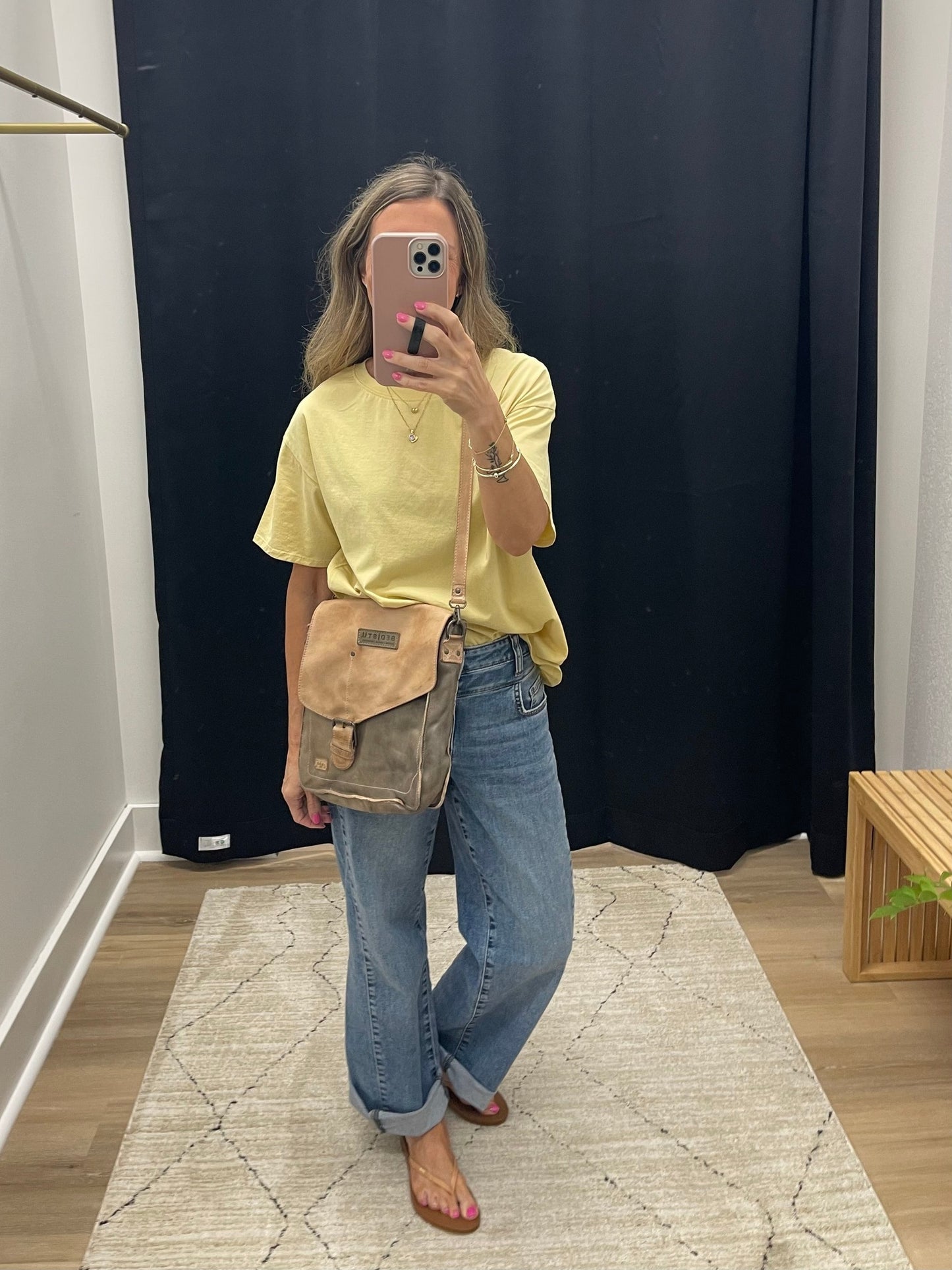 THE LAYLA COTTON JERSEY OVERSIZED TEE - butter yellow