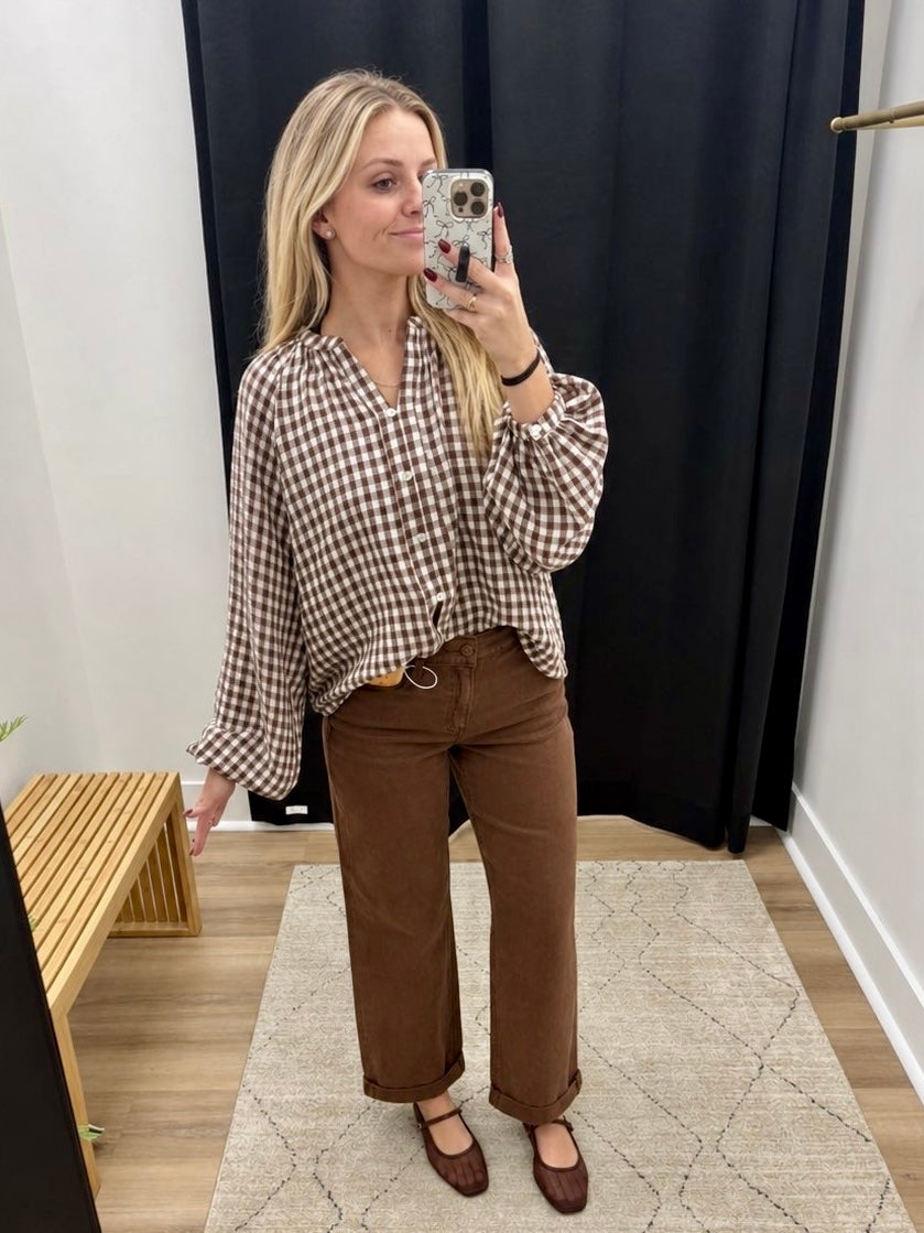 THE BROOKE MID RISE TUMMY CONTROL DENIM - cocoa