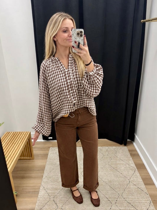 THE BROOKE MID RISE TUMMY CONTROL DENIM - cocoa