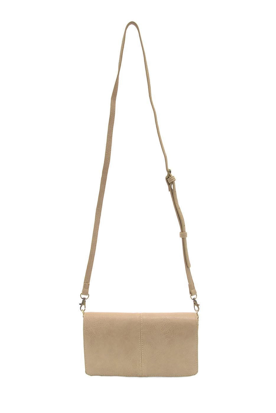 THE EVERLY ORGANIZER FLAP CROSSBODY - tan