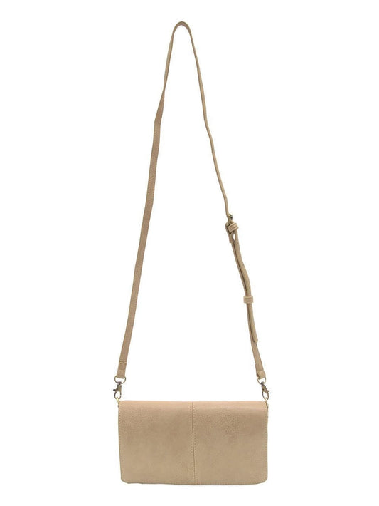 THE EVERLY ORGANIZER FLAP CROSSBODY - tan