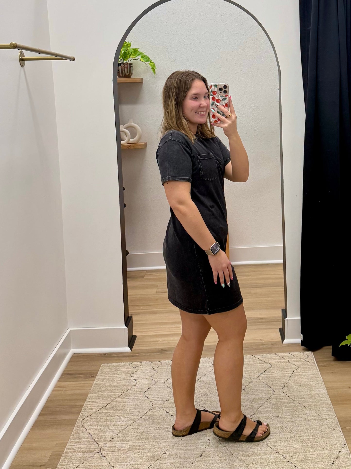 THE CHARLIE KICKBACK POCKET DRESS  - black