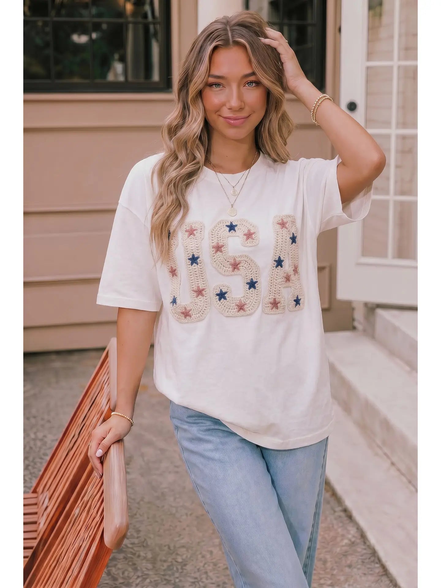 THE USA CROCHET STAR USA TEE