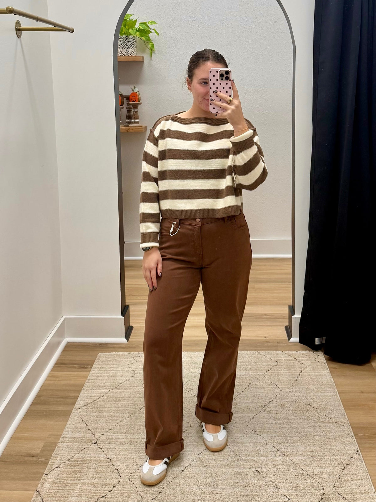 THE BROOKE MID RISE TUMMY CONTROL DENIM - cocoa