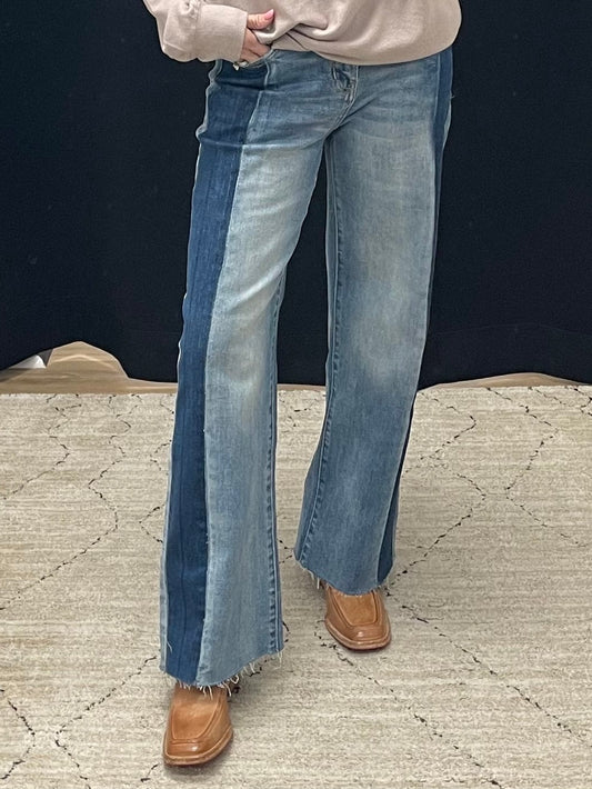 THE BRANDY TWO TONE WIDE LEG DENIM
