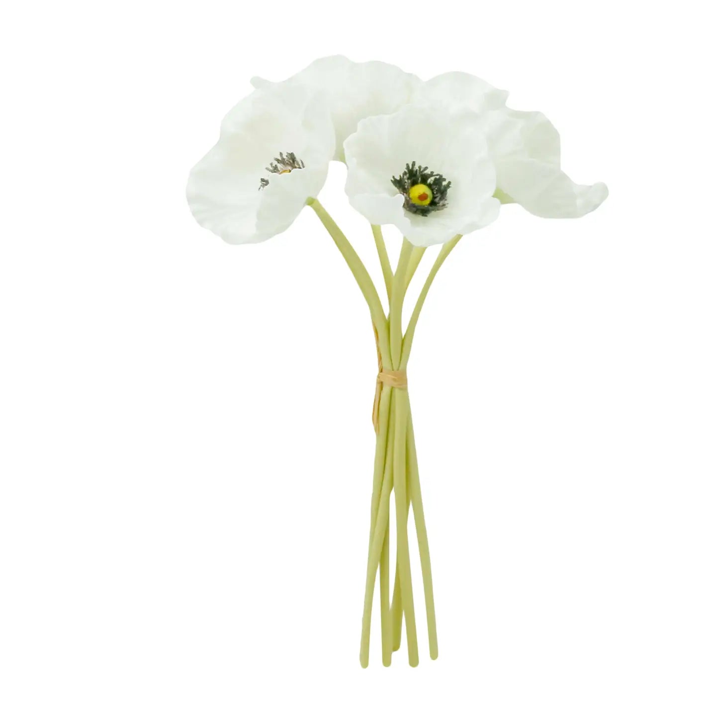 11" REAL TOUCH POPPY - 6 STEM BUNDLE - various candle