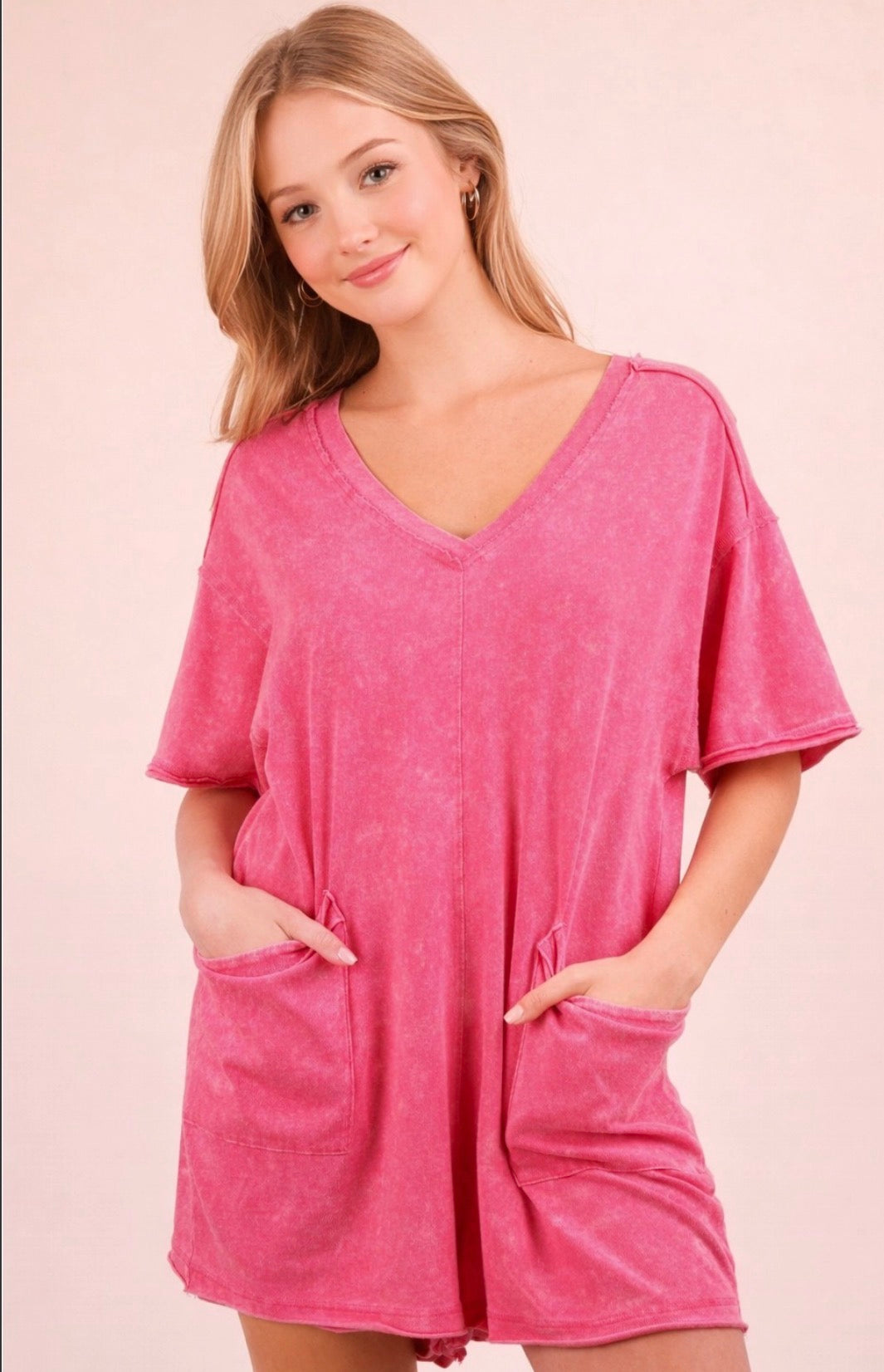 THE IVY MINERAL WASH ROMPER - pink