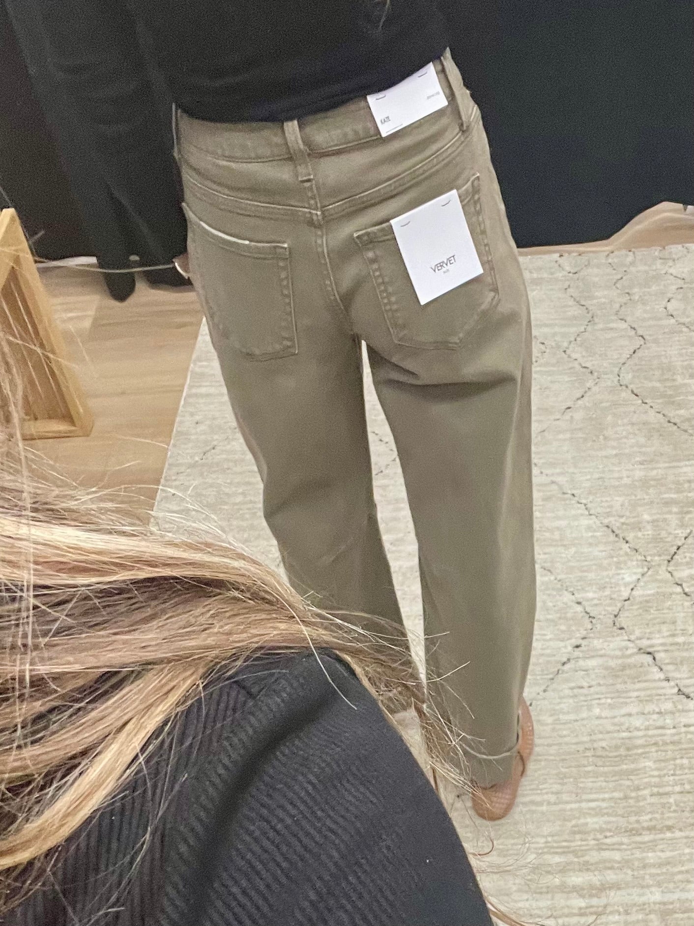 THE KATE BARREL LEG DENIM - dark taupe