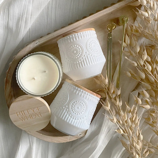 10 oz. MILK WHITE COLORED VINTAGE CANDLE