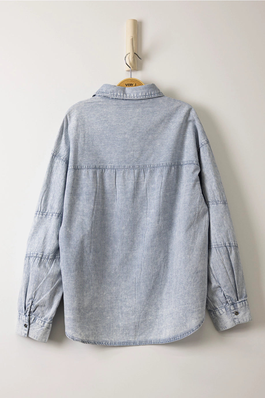 THE MICHELLE WASHED STRIPED CHAMBRAY COTTON SHIRT