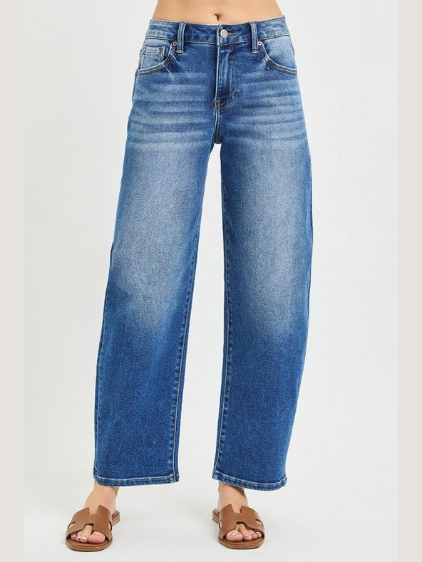 THE NADINE MEDIUM WASH BARREL DENIM