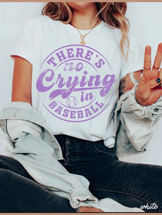 THE NO CRYING IN BASEBALL GRAPHIC TEE - white