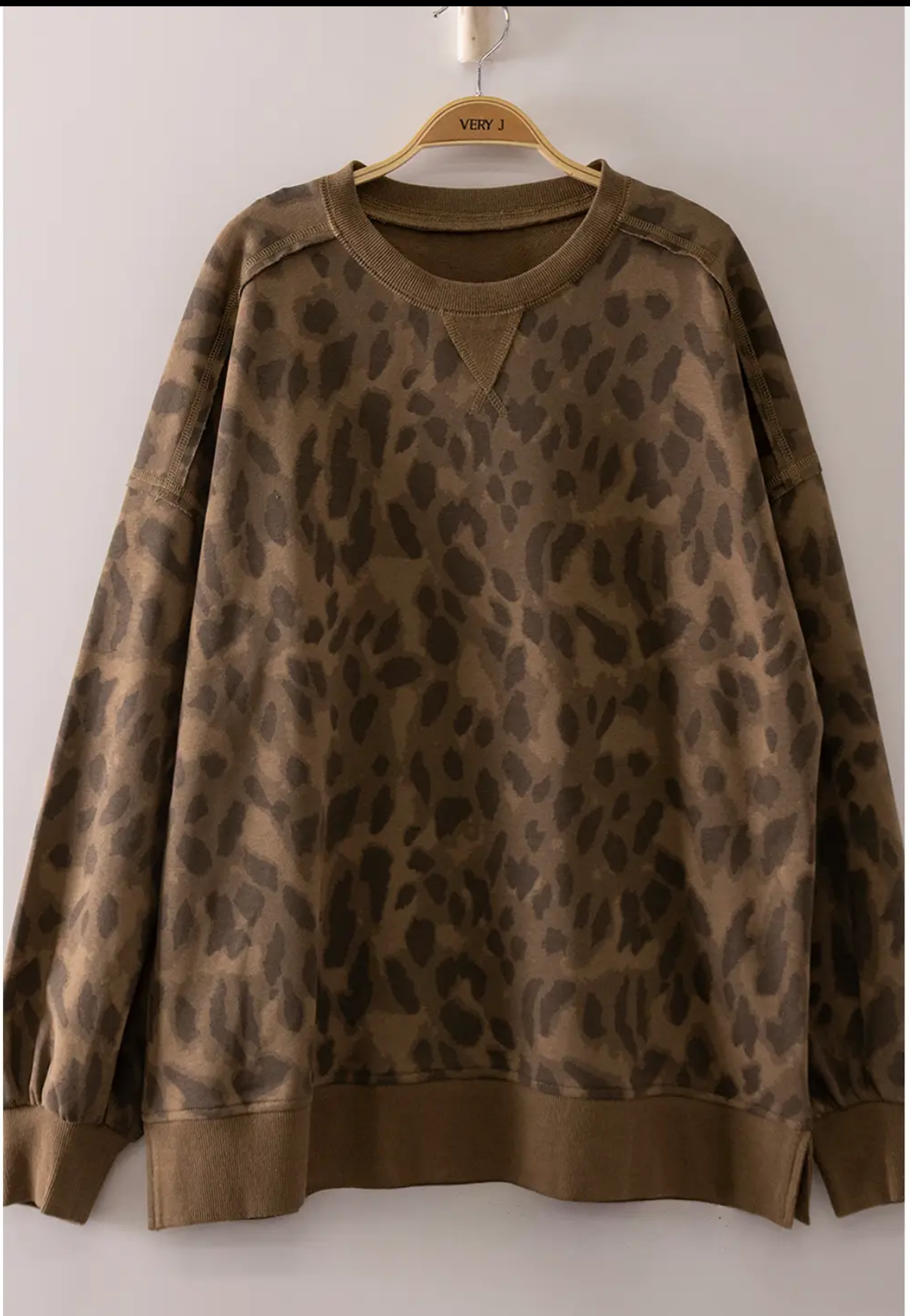 THE WHITNEY MOCHA ABSTRACT SWEATSHIRT - plus