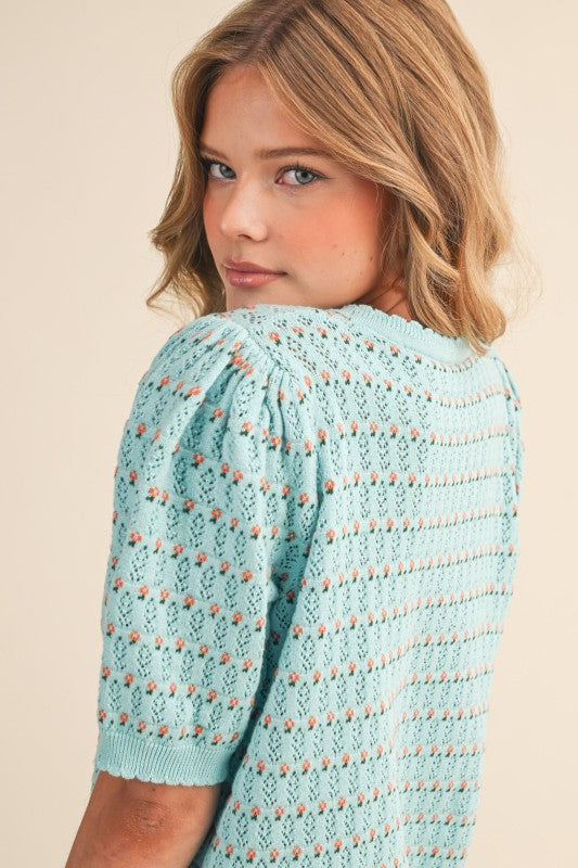 THE MYRA FLORAL BUTTON DOWN SPRING SWEATERS - 2 colors