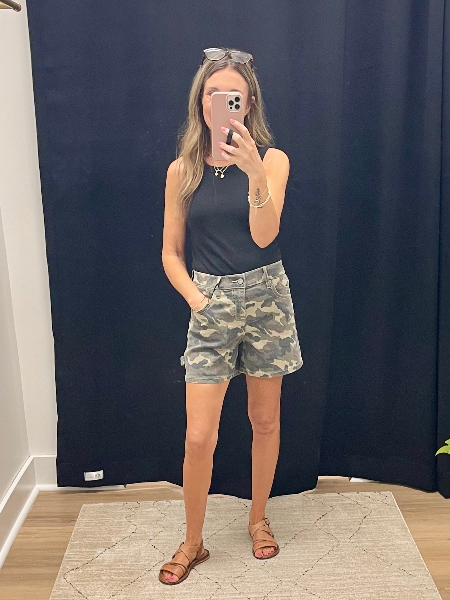 THE LOGAN CAMO DENIM SHORTS