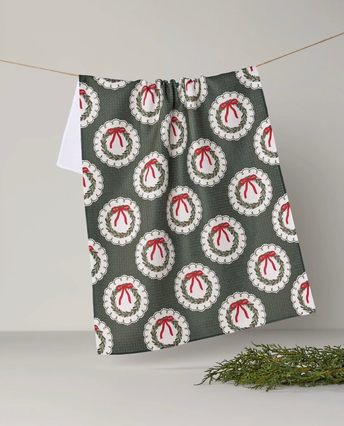 MERRY WREATHS GEOMETRY TEA TOWELS