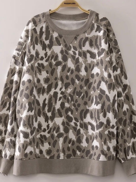 THE WHITNEY GREY ABSTRACT SWEATSHIRT - plus