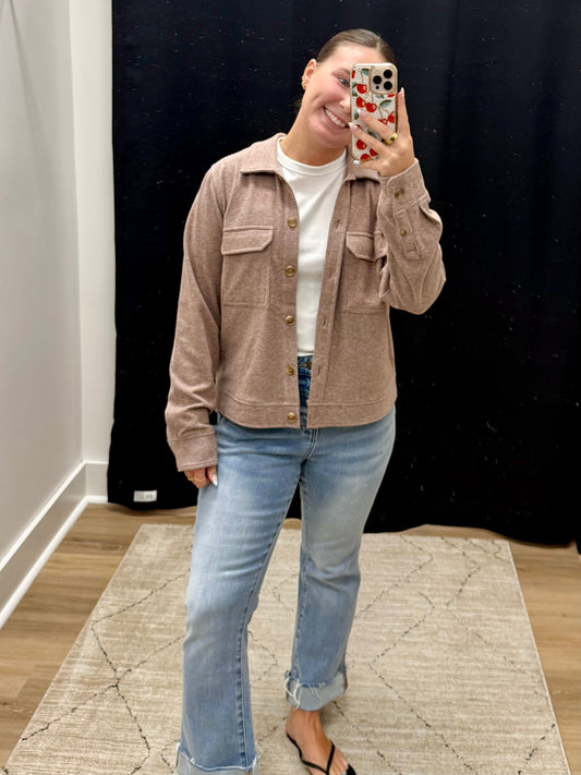 THE FAYE JACKET TOP - brown