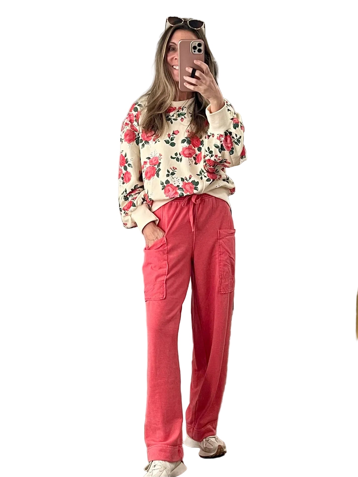THE CARLIE FRENCH TERRY FLORAL TOP
