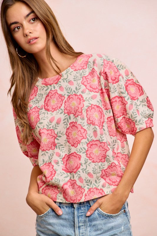THE JOANNA FLORAL SWEATER TOP