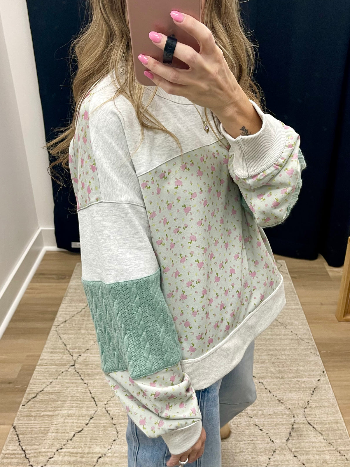 THE LEIGH PATCHWORK SWEATSHIRT