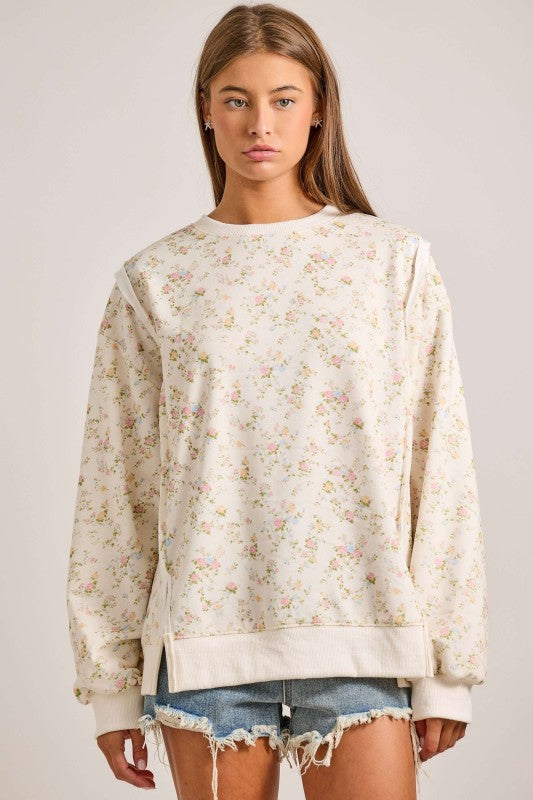 THE OLLIE OVERSIZED DITSY FLORAL SWEATSHIRT