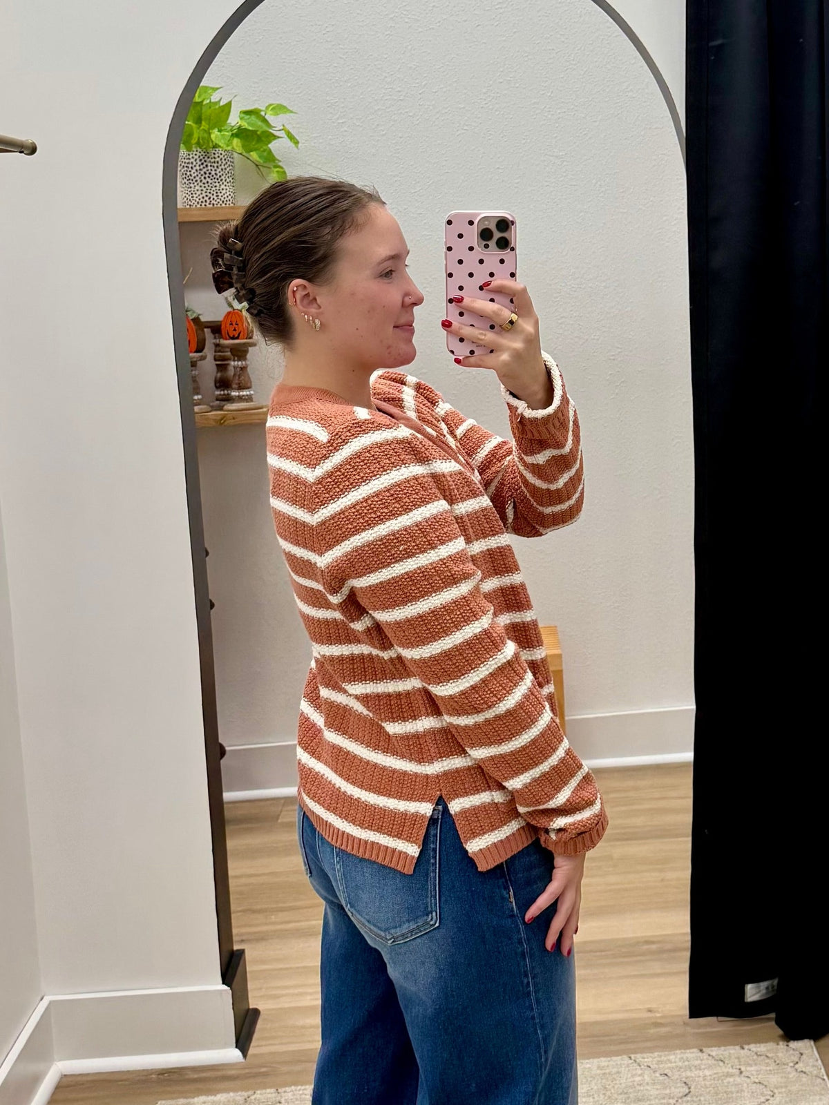 THE CARRIE KNIT OPEN CARDIGAN - terracotta