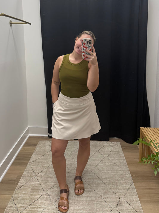 THE CONNIE SKORT - French oak