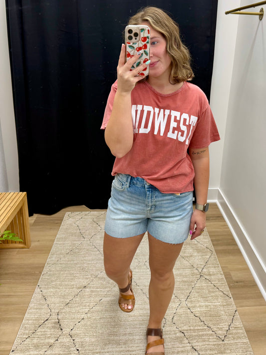 THE MIDWEST SUPER SOFT TEE - crimson