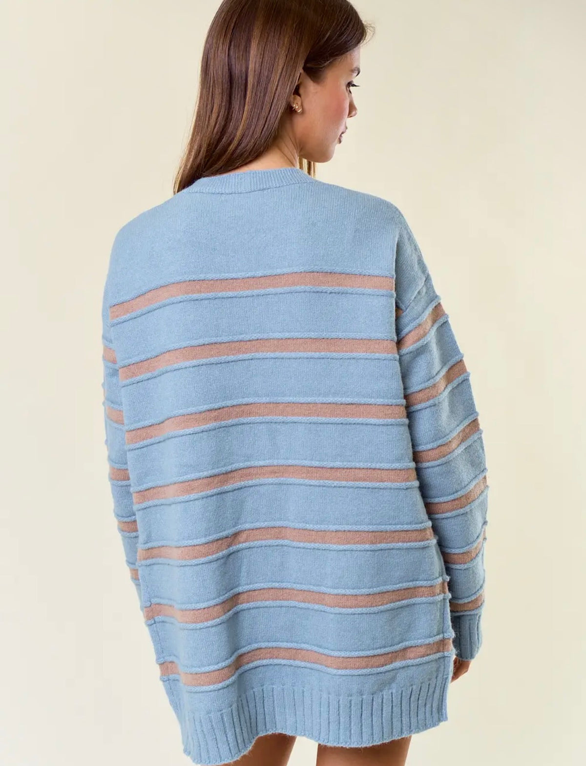 THE RACHEL BUTTON FRONT MIDI CARDIGAN - dusty blue