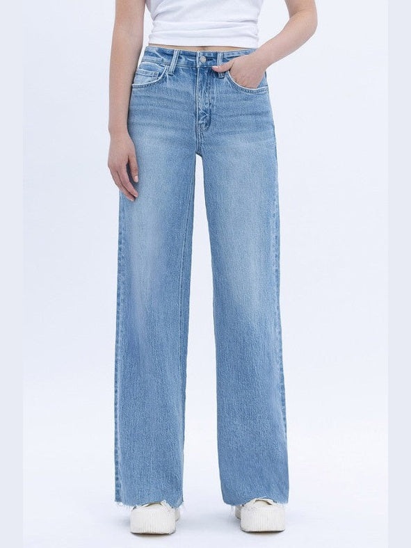 THE TAYLA(OLIVIA) WIDE LEG RAW HEM DENIM