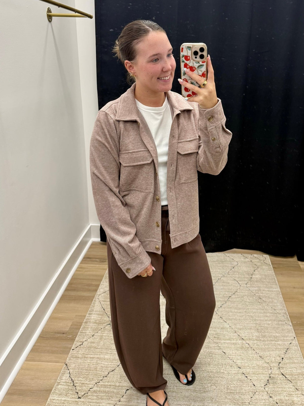 THE FAYE JACKET TOP - brown