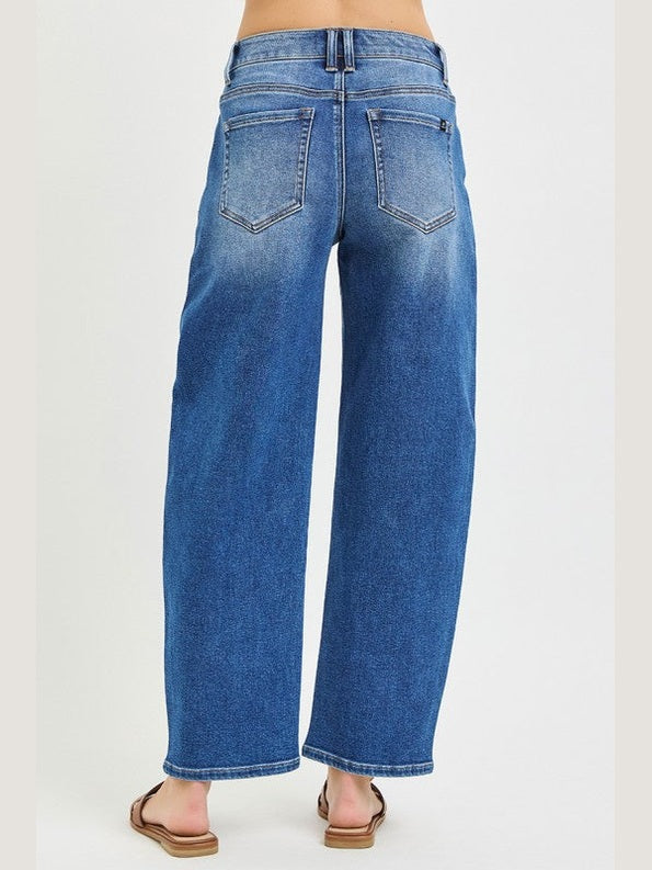 THE NADINE MEDIUM WASH BARREL DENIM