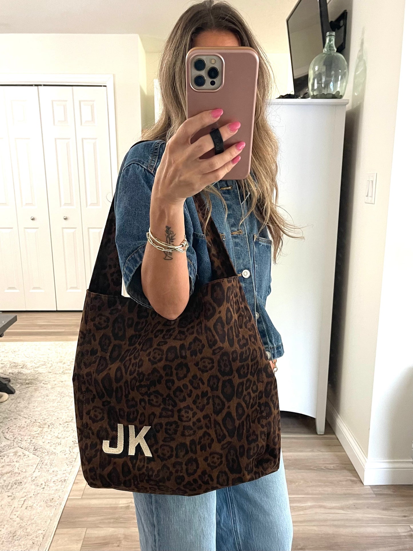 CUSTOMIZABLE LEOPARD TOTE BAG - preorder