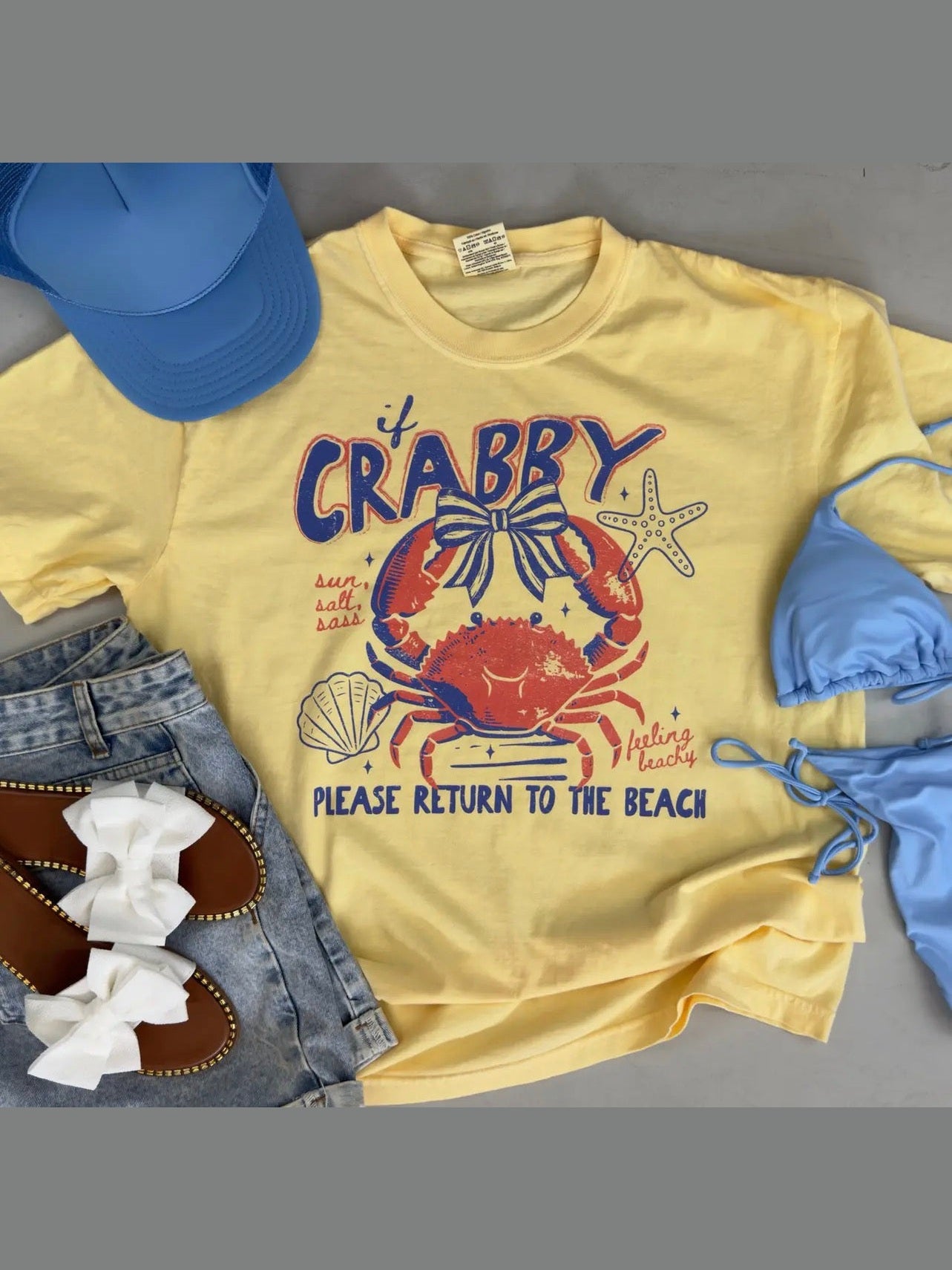 THE CRABBY, TAKE ME TO THE BEACH GRAPHIC TEES - butter