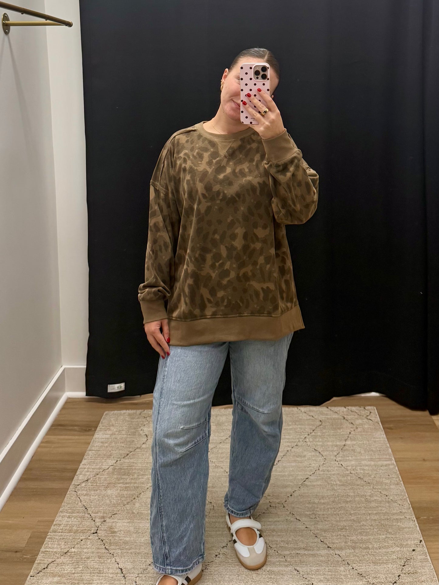 THE WHITNEY MOCHA ABSTRACT SWEATSHIRT