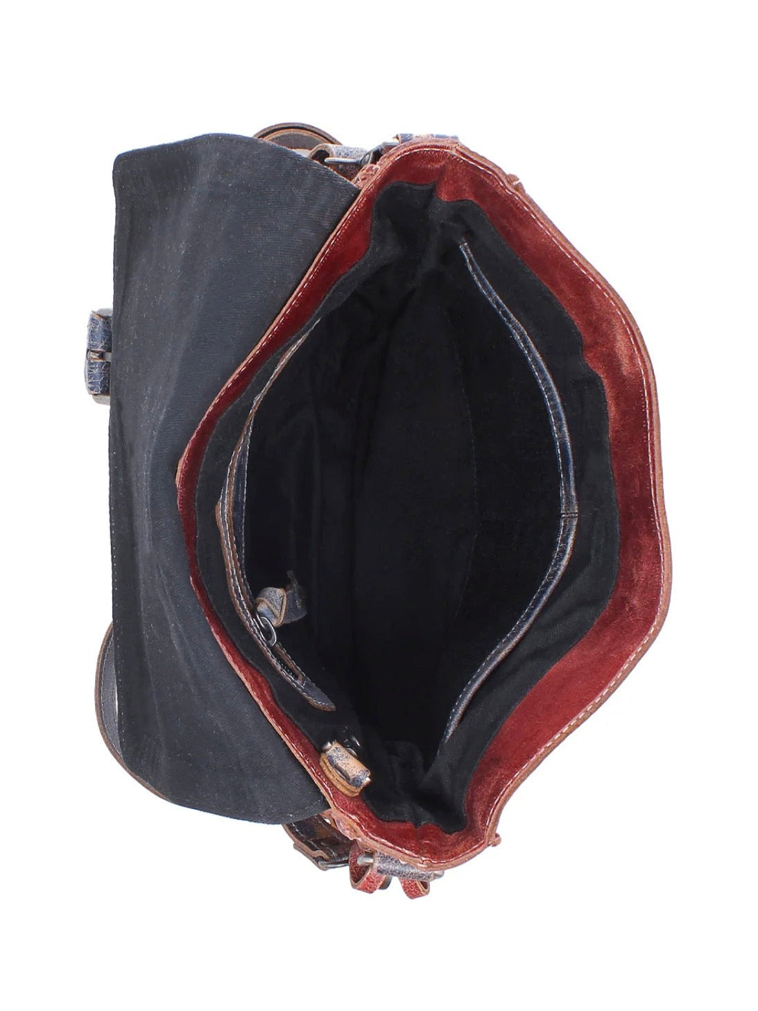 BEDSTU VENICE BEACH LEATHER FLAP CROSSBODY PURSE - americana rustic