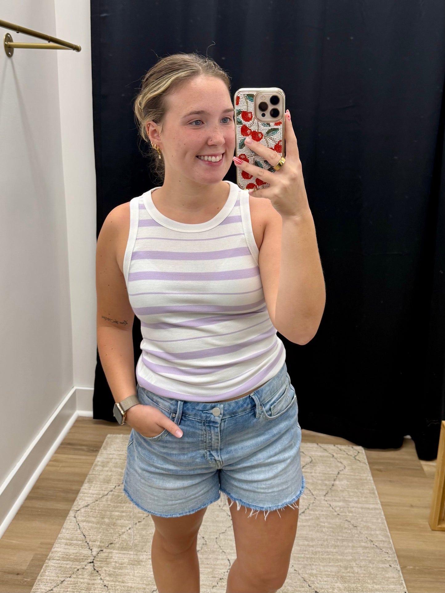 THE EDLIN TANK - lavender stripe