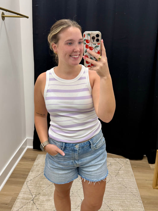 THE EDLIN TANK - lavender stripe