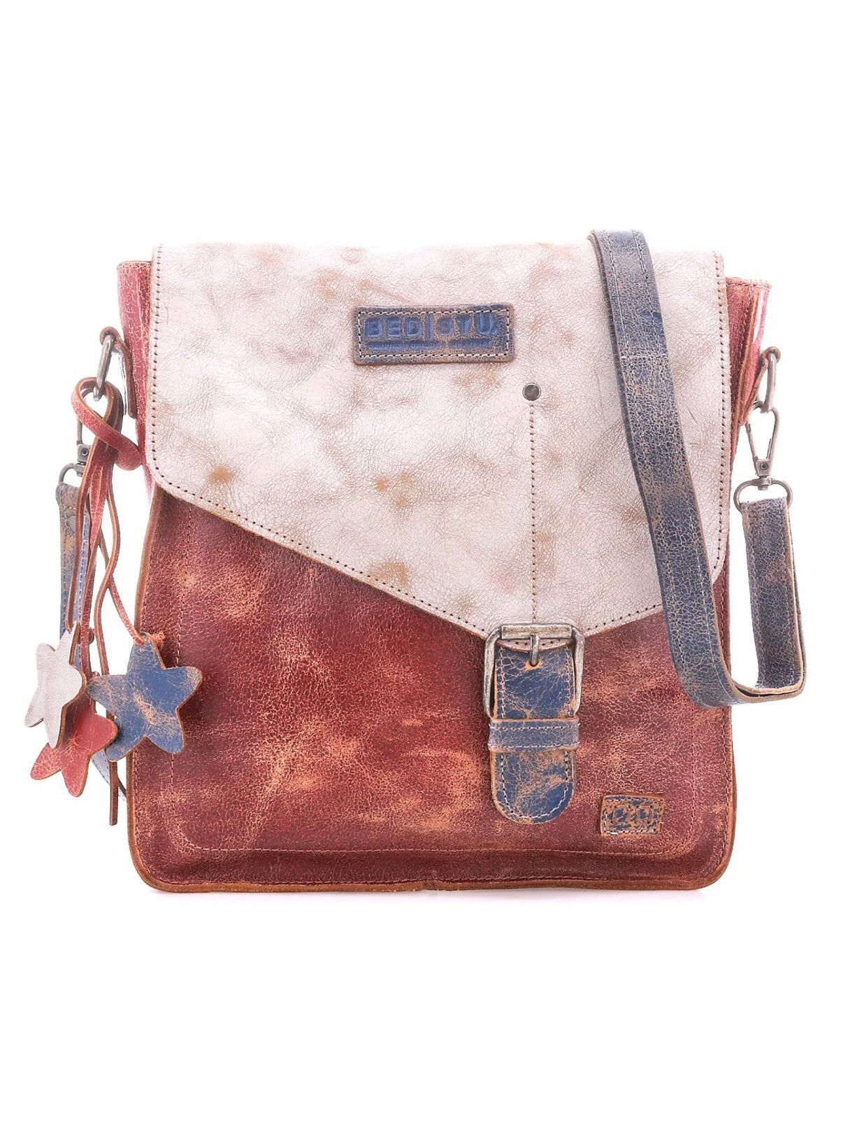 BEDSTU VENICE BEACH LEATHER FLAP CROSSBODY PURSE - americana rustic