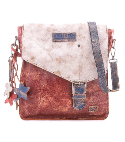 BEDSTU VENICE BEACH LEATHER FLAP CROSSBODY PURSE - americana rustic
