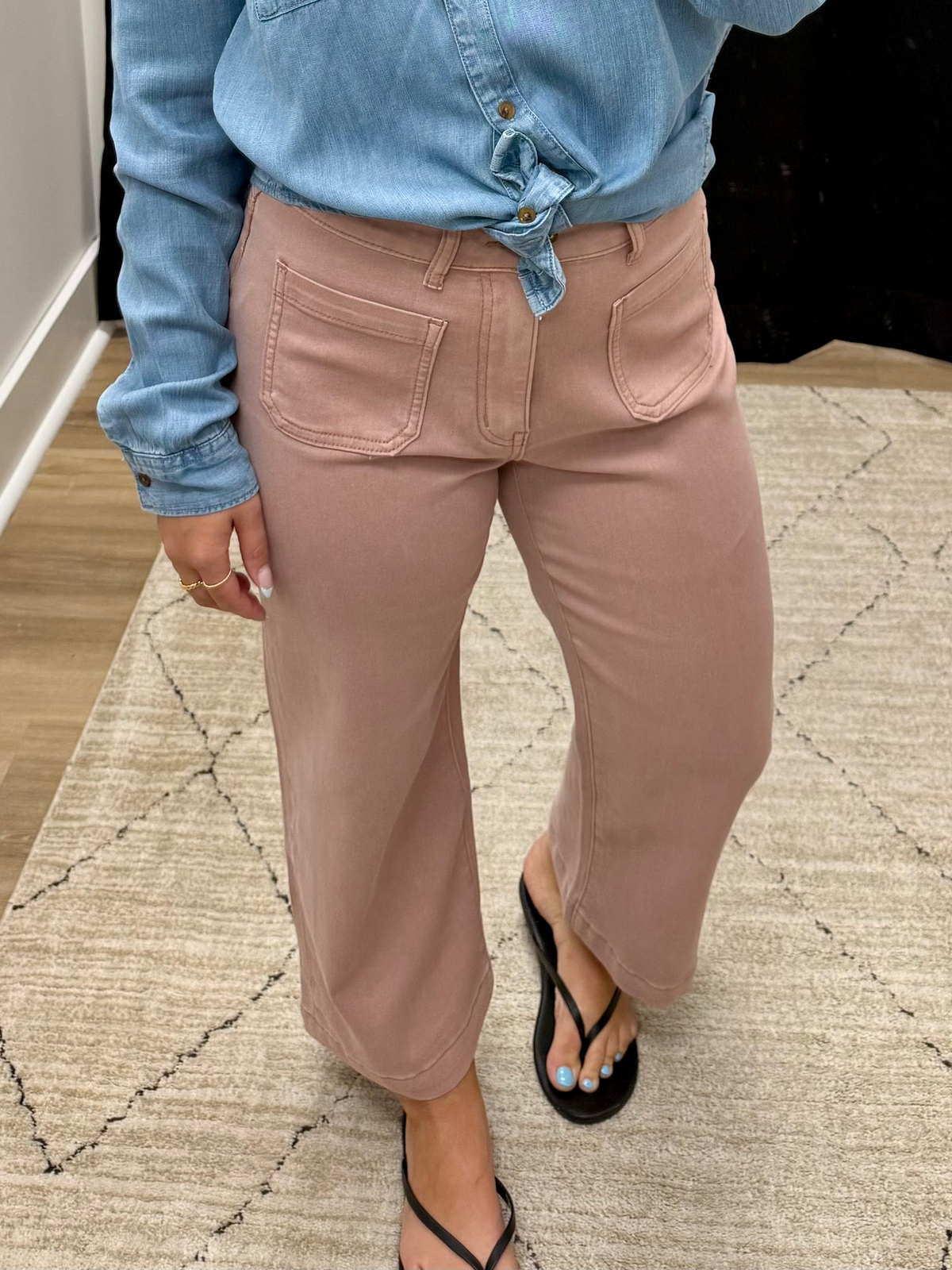 THE SOPHIA WIDE PANTS - dusty mauve